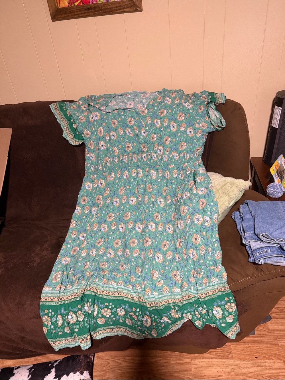 BloomChic Teal Green Floral Maxi Dress